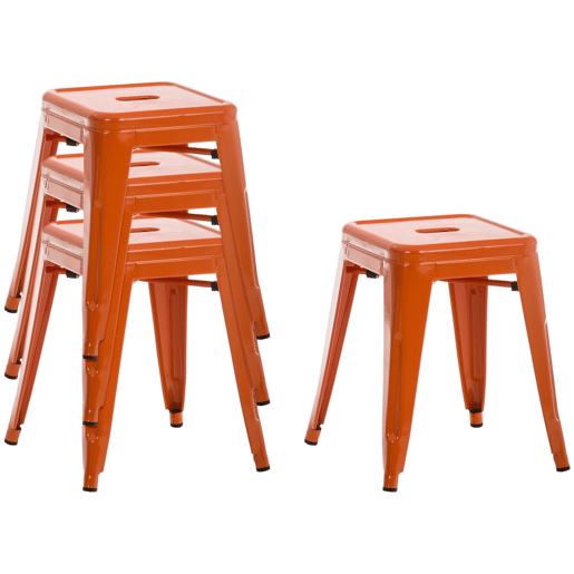 Taburete Armin Metal Naranja 40X40X46 cm