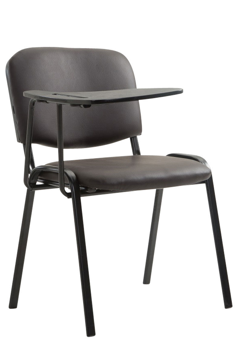 Silla conferencia ken con mesa plegable simil cuero marrón 71x53x81 cm