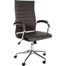 Silla de oficina Mollis de cuero auténtico Café 61X56X102 cm