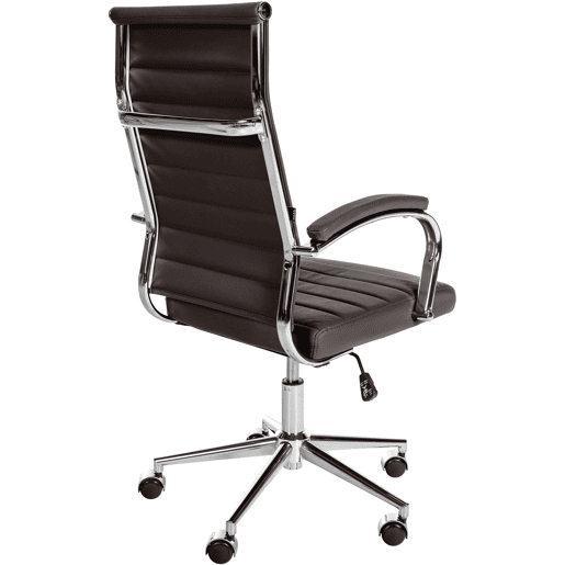 Silla de oficina Mollis de cuero auténtico Café 61X56X102 cm