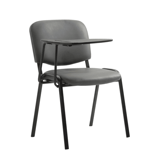 silla conferencia Ken con mesa plegable Simil cuero Gris 71X53X81 cm silla conferencia Ken con mesa plegable Simil cuero Gris 71X53X81 cm