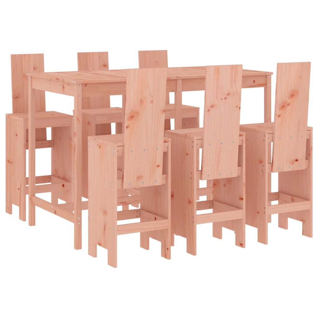 Juego de muebles de jardin 7 piezas madera maciza abeto douglas