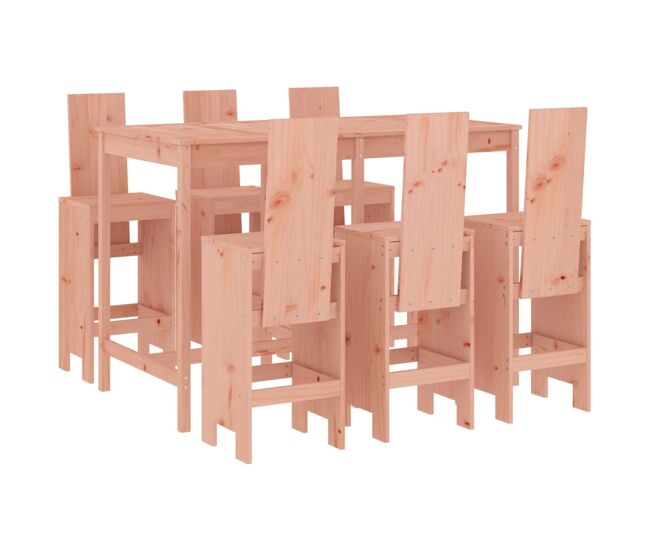 Juego de muebles de jardin 7 piezas madera maciza abeto douglas