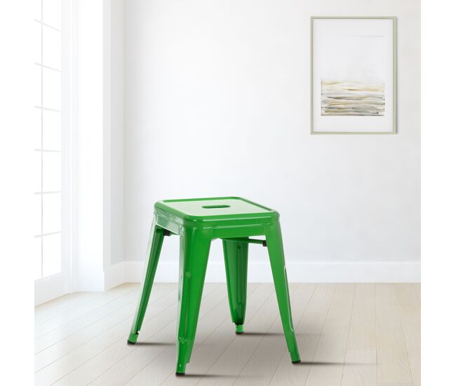 Taburete armin metal verde 40x40x46 cm