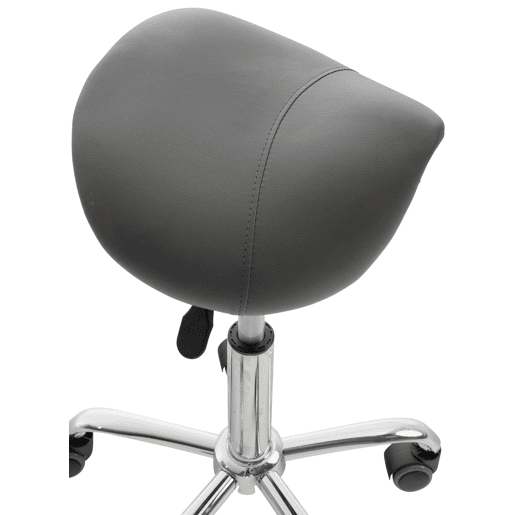 Taburete Con Ruedas Reno Simil cuero Gris 46X46X53 cm