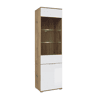 Vitrina 2 portas Selma Branco e Madeira