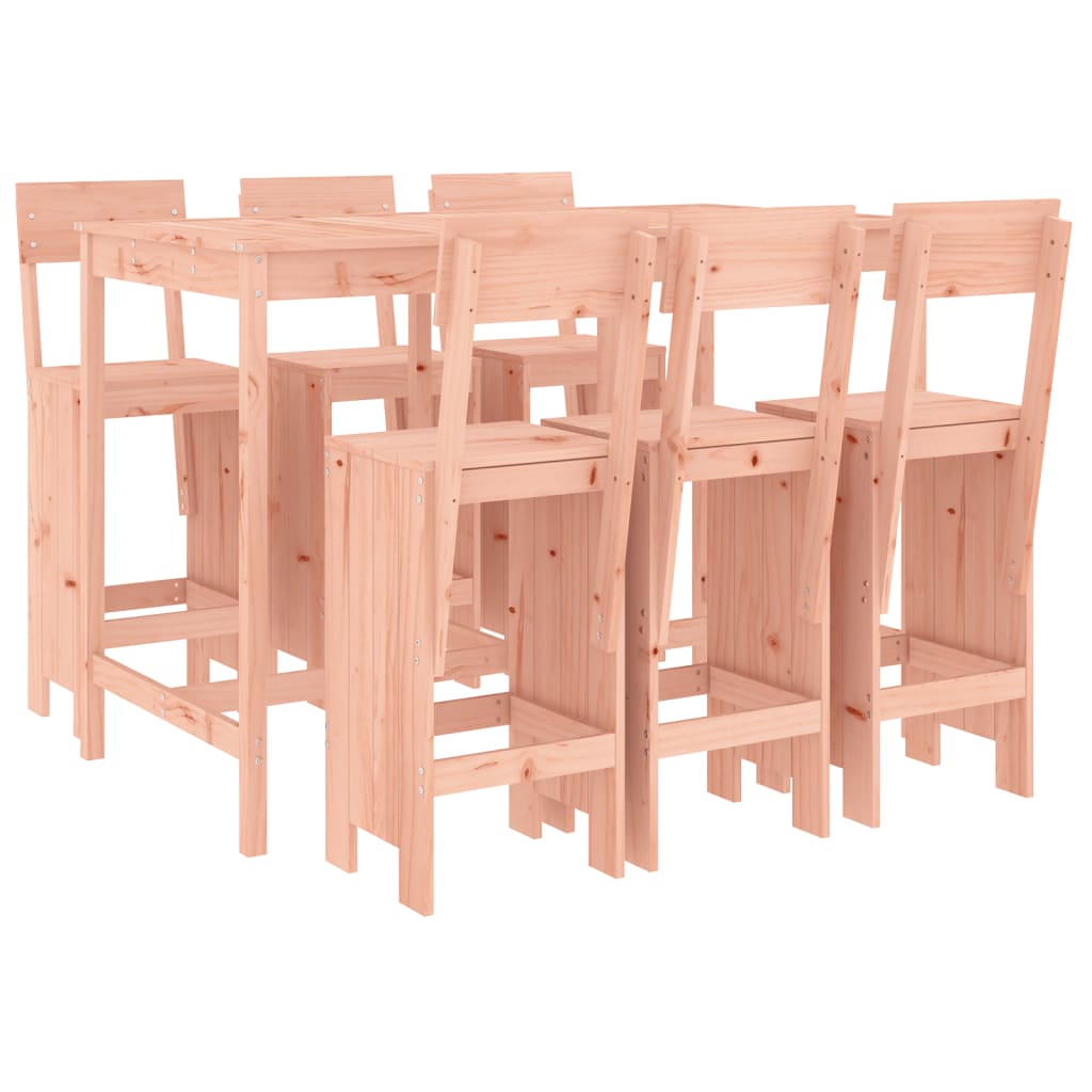 Juego de muebles de jardin 7 piezas madera maciza abeto douglas