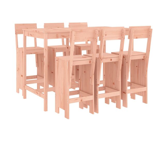 Juego de muebles de jardin 7 piezas madera maciza abeto douglas