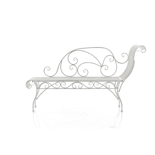 Tumbona de Jardin Karma Metal Blanco antiguo 46X156X78 cm