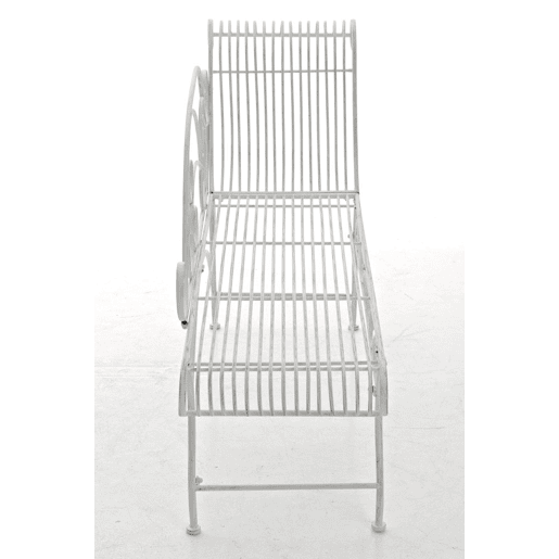 Tumbona de Jardin Karma Metal Blanco antiguo 46X156X78 cm