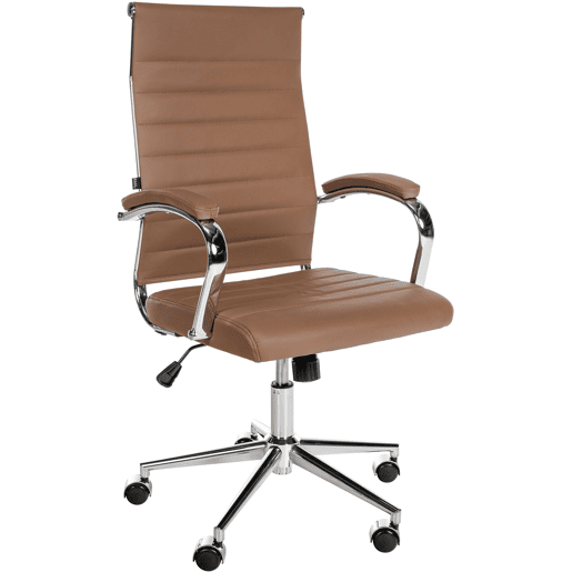 Silla de oficina Mollis de cuero auténtico Marrón claro 61X56X102 cm