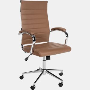 Silla de oficina Mollis de cuero auténtico Marrón claro 61X56X102 cm