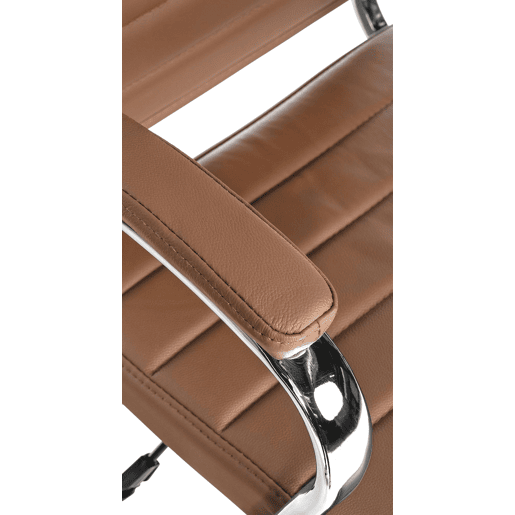 Silla de oficina Mollis de cuero auténtico Marrón claro 61X56X102 cm