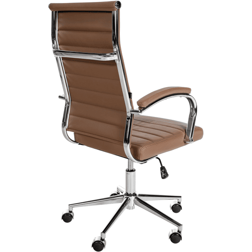 Silla de oficina Mollis de cuero auténtico Marrón claro 61X56X102 cm