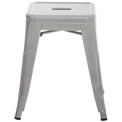 Taburete Armin Metal Plateado 40X40X46 cm