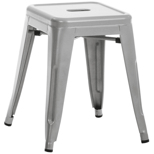 Taburete Armin Metal Plateado 40X40X46 cm
