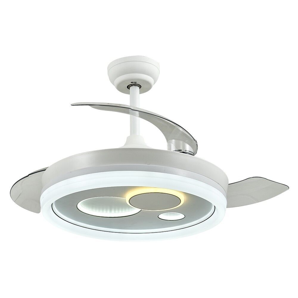 Ventilador De Techo Dc Cabildo Blanco 107cm Led Cct Regulable Control Remoto Con Temporiza