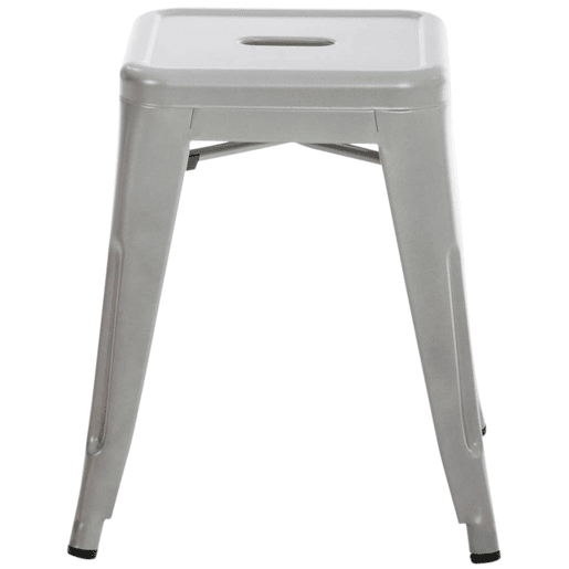 Set De 4 Taburetes Bajos Armin Metal Plateado 40X40X46 cm Set De 4 Taburetes Bajos Armin Metal Plateado 40X40X46 cm