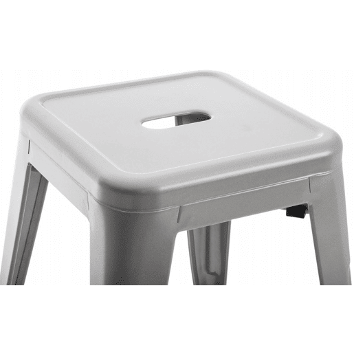 Set De 4 Taburetes Bajos Armin Metal Plateado 40X40X46 cm Set De 4 Taburetes Bajos Armin Metal Plateado 40X40X46 cm