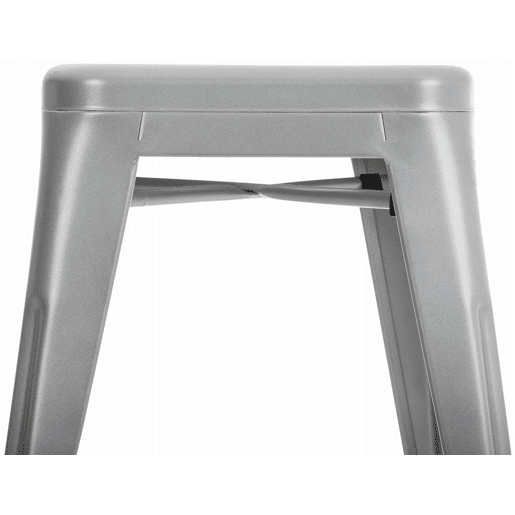 Set De 4 Taburetes Bajos Armin Metal Plateado 40X40X46 cm Set De 4 Taburetes Bajos Armin Metal Plateado 40X40X46 cm