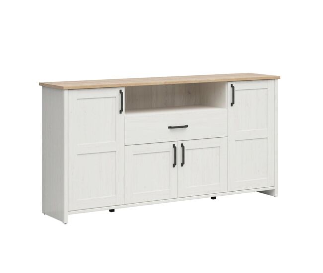 Bufé 4 puertas y 1 cajón aksel blanco y madera