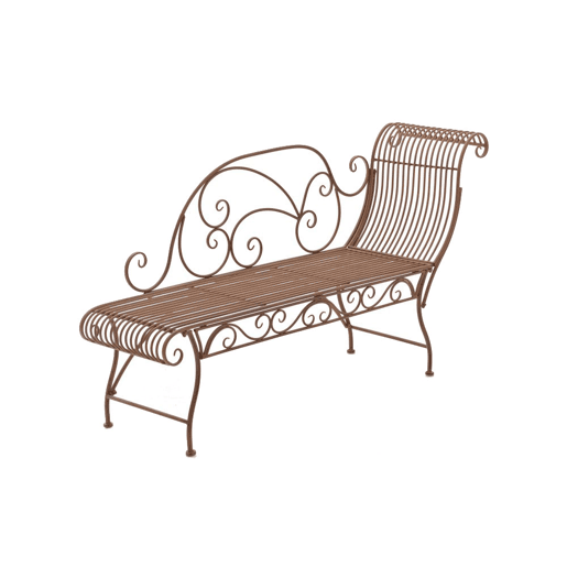 Tumbona de Jardin Karma Metal Marrón antiguo 46X156X78 cm