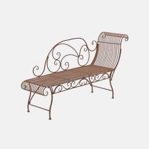 Tumbona de Jardin Karma Metal Marrón antiguo 46X156X78 cm