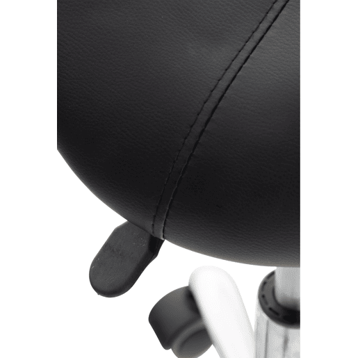 Taburete Con Ruedas Reno Simil cuero Negro 46X46X53 cm