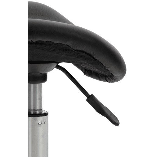 Taburete Con Ruedas Reno Simil cuero Negro 46X46X53 cm