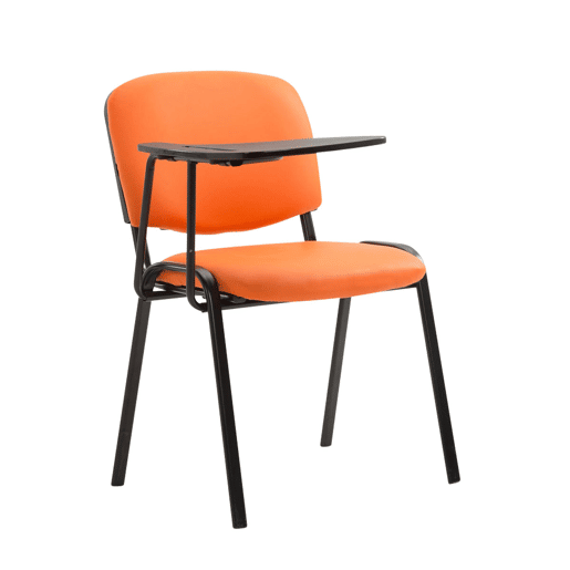 silla conferencia Ken con mesa plegable Simil cuero Naranja 71X53X81 cm