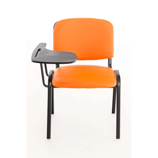 silla conferencia Ken con mesa plegable Simil cuero Naranja 71X53X81 cm