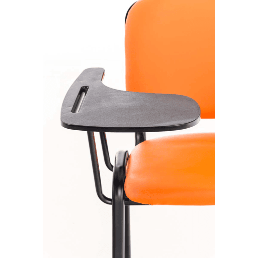 silla conferencia Ken con mesa plegable Simil cuero Naranja 71X53X81 cm