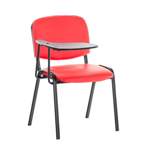 silla conferencia Ken con mesa plegable Simil cuero Rojo 71X53X81 cm