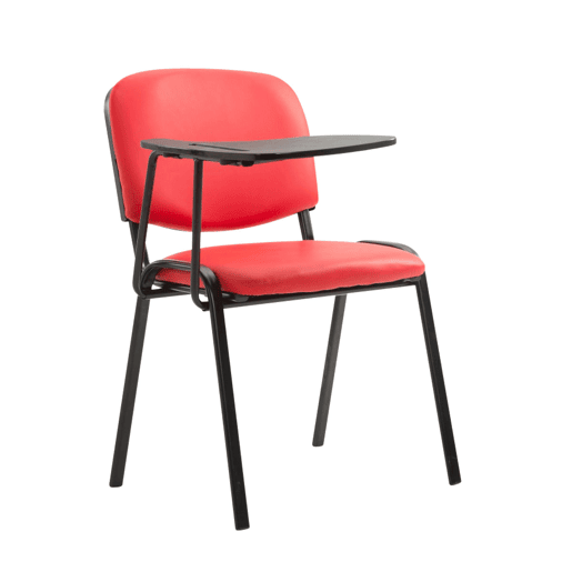 silla conferencia Ken con mesa plegable Simil cuero Rojo 71X53X81 cm