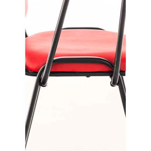 silla conferencia Ken con mesa plegable Simil cuero Rojo 71X53X81 cm