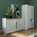 Armario 2 puertas 2 cajones 1 compartimiento con LED Helios Blanco lacado 102 Armario 2 puertas 2 cajones 1 compartimiento con LED Helios Blanco lacado 102 Blanco