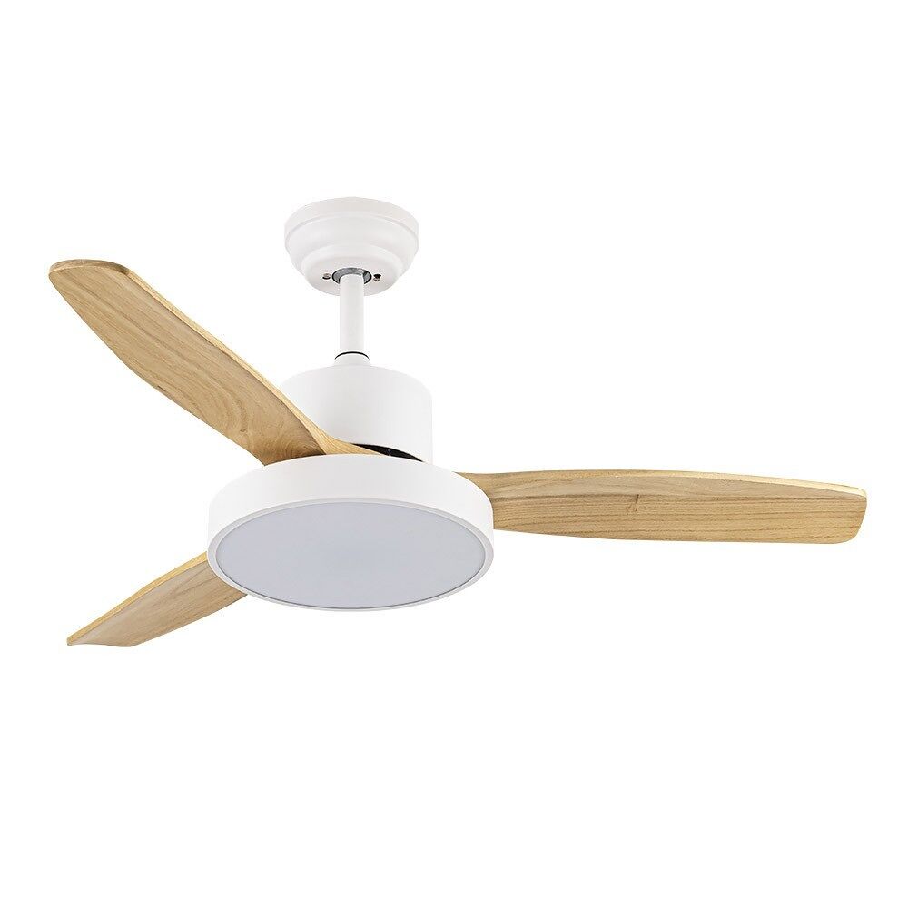Ventilador De Techo Dc Kavala Blanco 112cm Led Cct Regulable Control Remoto Con Temporizad