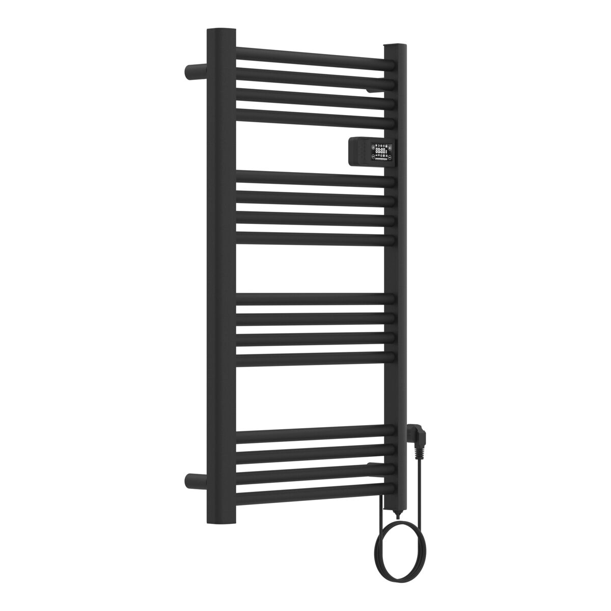 Radiador toallero eléctrico mural follo 500w 16 tubos aluminio 96x54cm - negro [pro.tec]