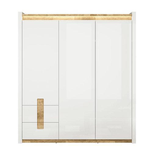 Roupeiro 3 portas com LED Helios Branco laquƩ e Madeira Roupeiro 3 portas com LED Helios Branco laquƩ e Madeira