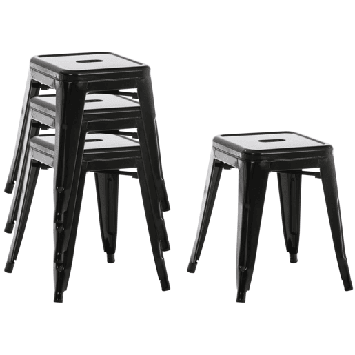 Taburete Armin Metal Negro 40X40X46 cm