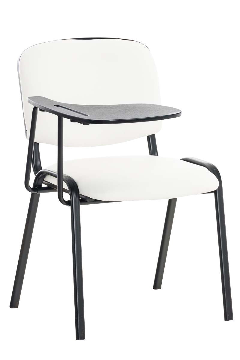 Silla conferencia ken con mesa plegable simil cuero blanco 71x53x81 cm
