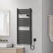 Radiador toallero eléctrico mural Ringebu 500W 16 lamas aluminio Radiador toallero eléctrico mural Ringebu 500W 16 lamas aluminio Negro