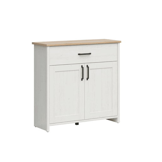 Cômoda 2 portas 1 gaveta Aksel Branco e Madeira