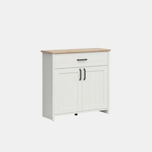 Cômoda 2 portas 1 gaveta Aksel Branco e Madeira