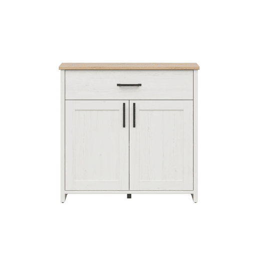 Cômoda 2 portas 1 gaveta Aksel Branco e Madeira