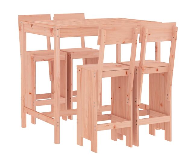 Mesa alta y taburetes de jardin 5 piezas madera maciza douglas