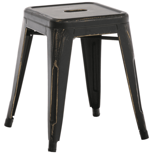 Taburete Armin Metal Negro-dorado 40X40X46 cm