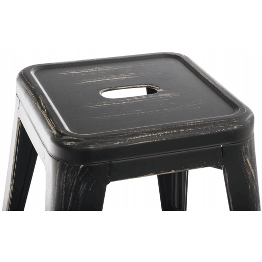 Taburete Armin Metal Negro-dorado 40X40X46 cm