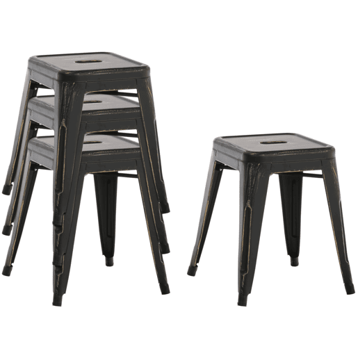 Taburete Armin Metal Negro-dorado 40X40X46 cm