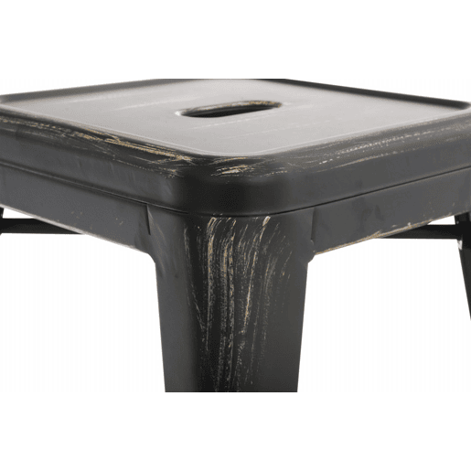 Set De 4 Taburetes Bajos Armin Metal Negro-dorado 40X40X46 cm